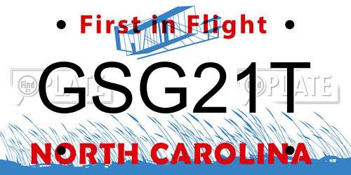 GSG21T North Carolina License Plate