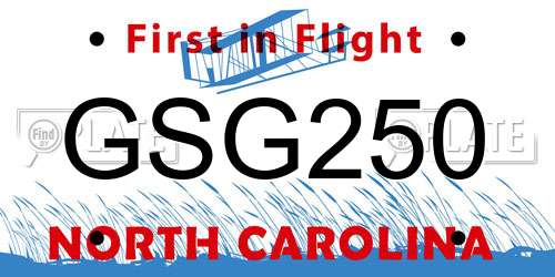 GSG250 North Carolina License Plate