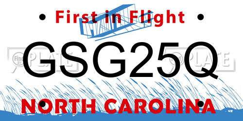 GSG25Q North Carolina License Plate