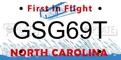 GSG69T North Carolina License Plate