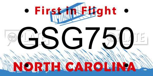 GSG750 North Carolina License Plate