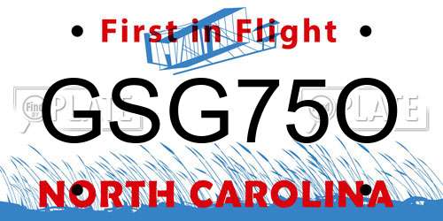 GSG75O North Carolina License Plate