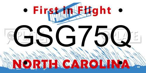GSG75Q North Carolina License Plate