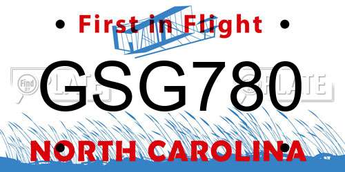 GSG780 North Carolina License Plate