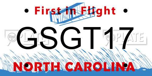 GSGT17 North Carolina License Plate