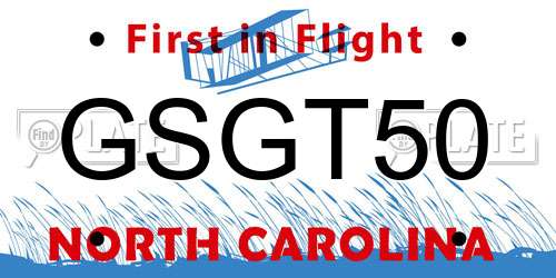 GSGT50 North Carolina License Plate