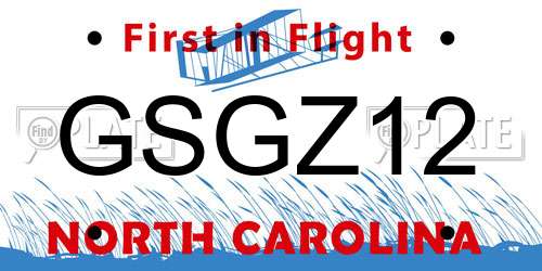 GSGZ12 North Carolina License Plate