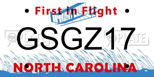 GSGZ17 North Carolina License Plate