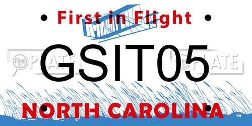 GSIT05 North Carolina License Plate