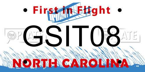 GSIT08 North Carolina License Plate