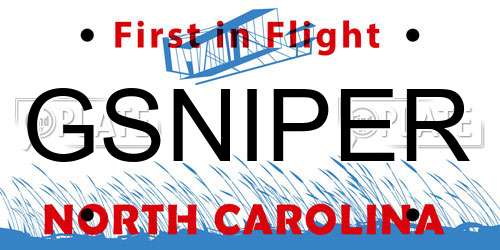 GSNIPER North Carolina License Plate