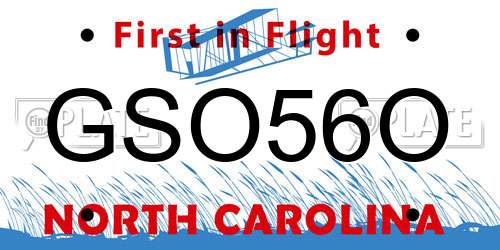 GSO56O North Carolina License Plate