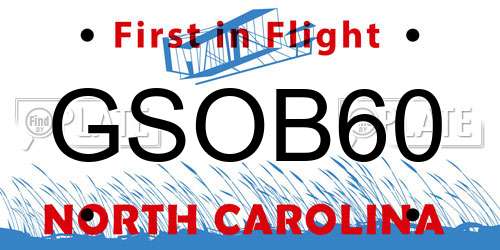 GSOB60 North Carolina License Plate