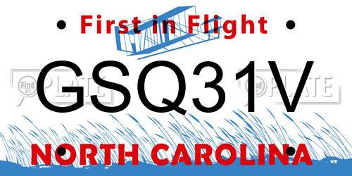 GSQ31V North Carolina License Plate