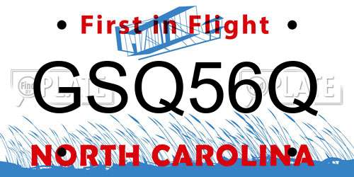 GSQ56Q North Carolina License Plate
