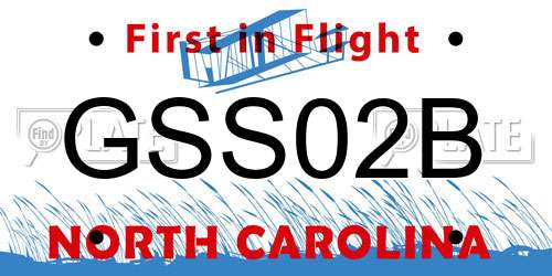 GSS02B North Carolina License Plate