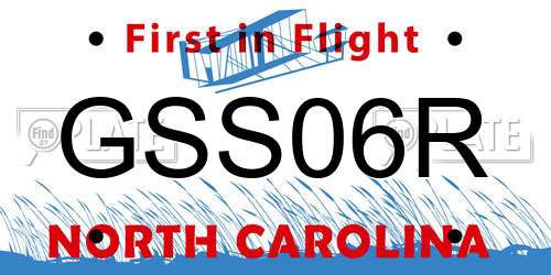 GSS06R North Carolina License Plate