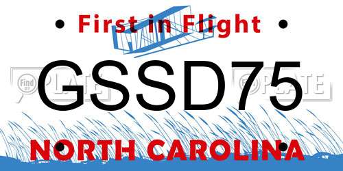GSSD75 North Carolina License Plate