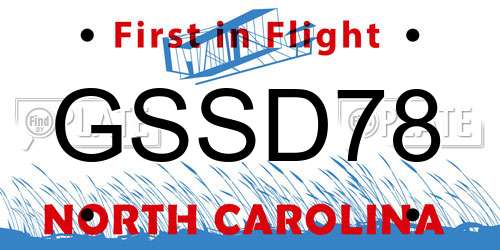 GSSD78 North Carolina License Plate