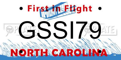 GSSI79 North Carolina License Plate