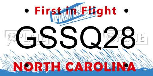 GSSQ28 North Carolina License Plate