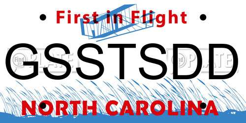 GSSTSDD North Carolina License Plate