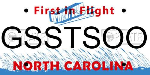 GSSTSOO North Carolina License Plate
