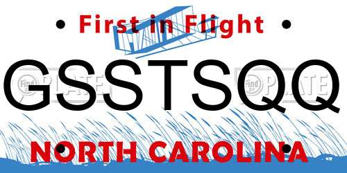 GSSTSQQ North Carolina License Plate