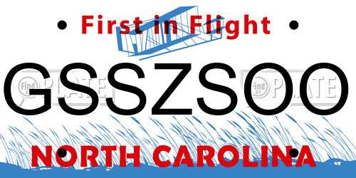 GSSZSOO North Carolina License Plate