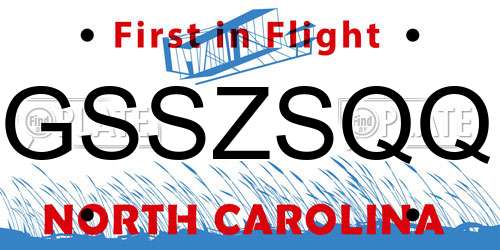 GSSZSQQ North Carolina License Plate