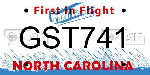 GST741 North Carolina License Plate