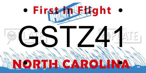 GSTZ41 North Carolina License Plate