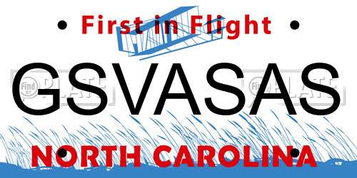 GSVASAS North Carolina License Plate