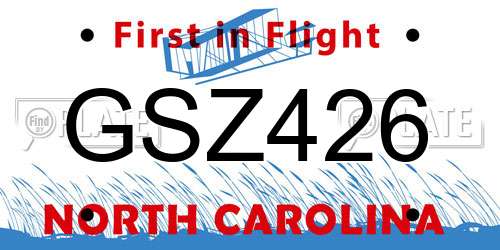 GSZ426 North Carolina License Plate