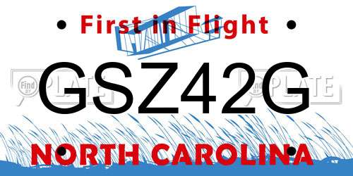 GSZ42G North Carolina License Plate