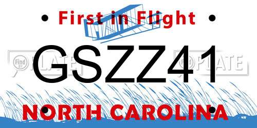 GSZZ41 North Carolina License Plate