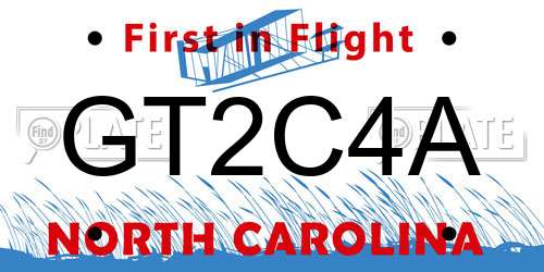 GT2C4A North Carolina License Plate