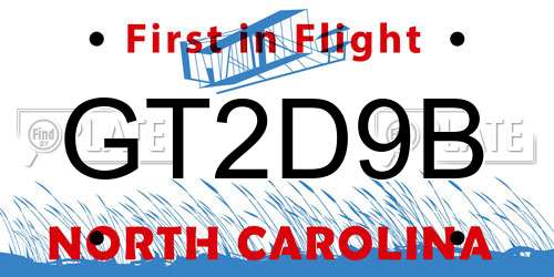 GT2D9B North Carolina License Plate