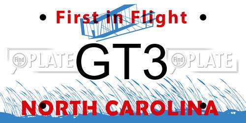 GT3 North Carolina License Plate