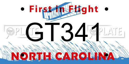 GT341 North Carolina License Plate