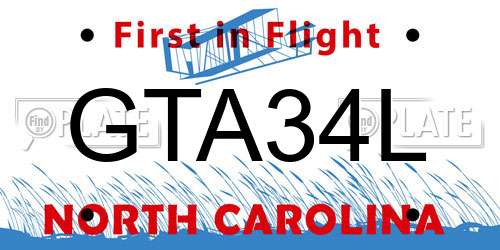 GTA34L North Carolina License Plate