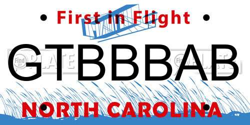 GTBBBAB North Carolina License Plate