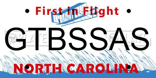GTBSSAS North Carolina License Plate
