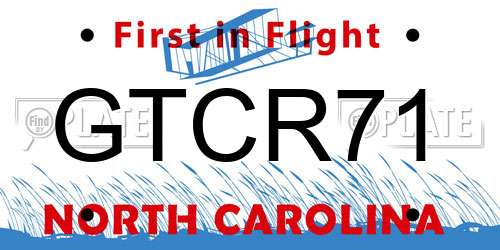 GTCR71 North Carolina License Plate