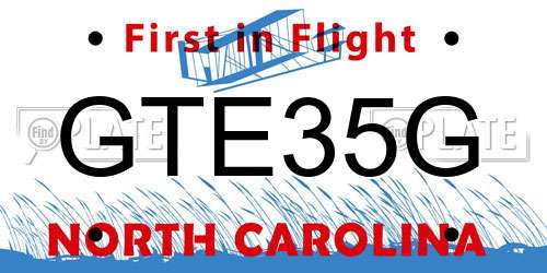 GTE35G North Carolina License Plate