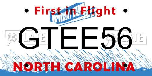 GTEE56 North Carolina License Plate