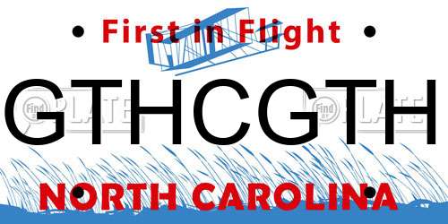 GTHCGTH North Carolina License Plate