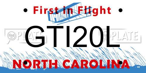 GTI20L North Carolina License Plate