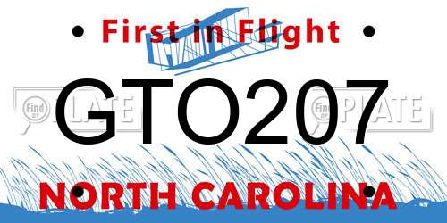 GTO207 North Carolina License Plate