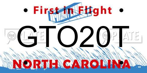 GTO20T North Carolina License Plate